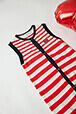 Girls Printed - Striped Girl Sleeveless Dress, Red/vanilla details view 1
