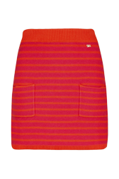 Women Raye - Women Striped Mini Skirt, Striped fuchsia/coral front view