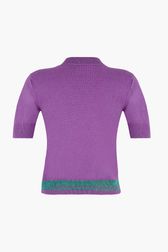 Women - Short Sleeve Woolen Sweater, Parma back view