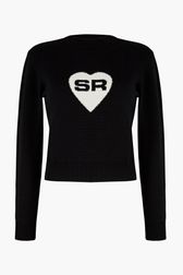 Women - SR Heart Sweater, Black front view