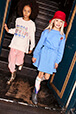 Girls Solid - Girl Long Sleeve Dress, Blue front worn view