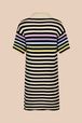 Women - Oversized Polo Dress with multicolored stripes, Night blue back view