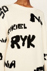 Women Sonia Rykiel logo Wool Grunge Sweater Ecru details view 3