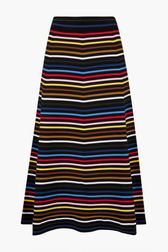 Women - Multicolored Striped Long Skirt, Multico front view