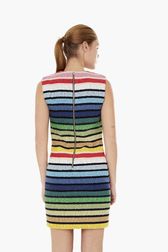 Women - Multicolored Striped Short Dress, Multico back worn view