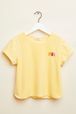 Girls - Sonia Rykiel logo Velvet Girl T-shirt, Light yellow front view