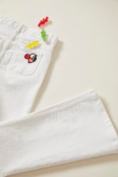 Girl Flare Jeans White details view 1