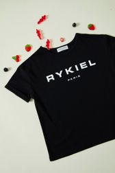 Girls - Sonia Rykiel logo Girl T-shirt, Black details view 1