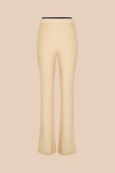 Women - Ribbed Knit Flare Pants, Camel front view