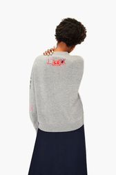 SR Iconic Symbols Sweater Grey back worn view
