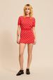 Women - SR Short Jacquard Skirt, Red front worn view