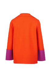Women Two-Tone Suit Orange back view