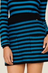 Women Raye - Women Big Poor Boy Striped A-line Skirt, Striped black/pruss.blue details view 2