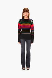 Iconic Rykiel Multicolored Stripes Sweater Multico front worn view