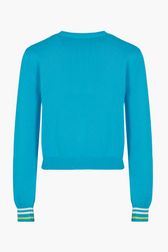Women - Sonia Rykiel Long Sleeve Sweater, Baby blue back view