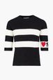 Women - SR Heart Short Sleeve Sailor Sweater, Black front view