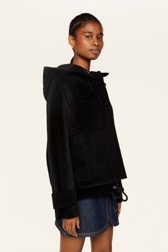 Women Solid - Women Velvet Jacket, Black details view 2