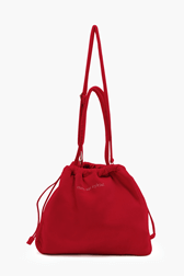 Women Maxi Velvet Bag Red front view