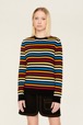 Women Maille - Women Iconic Multicolor Striped Sweater, Multico iconic striped front worn view