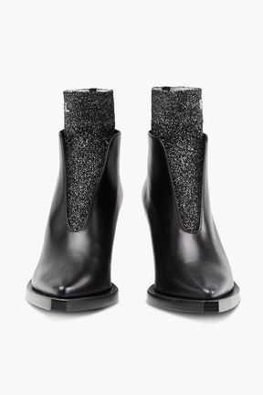 Women - Rykiel Boots in Leather and Lurex Mesh, Black details view 2
