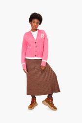Women - Pink Hearts cardigan, Pink front worn view